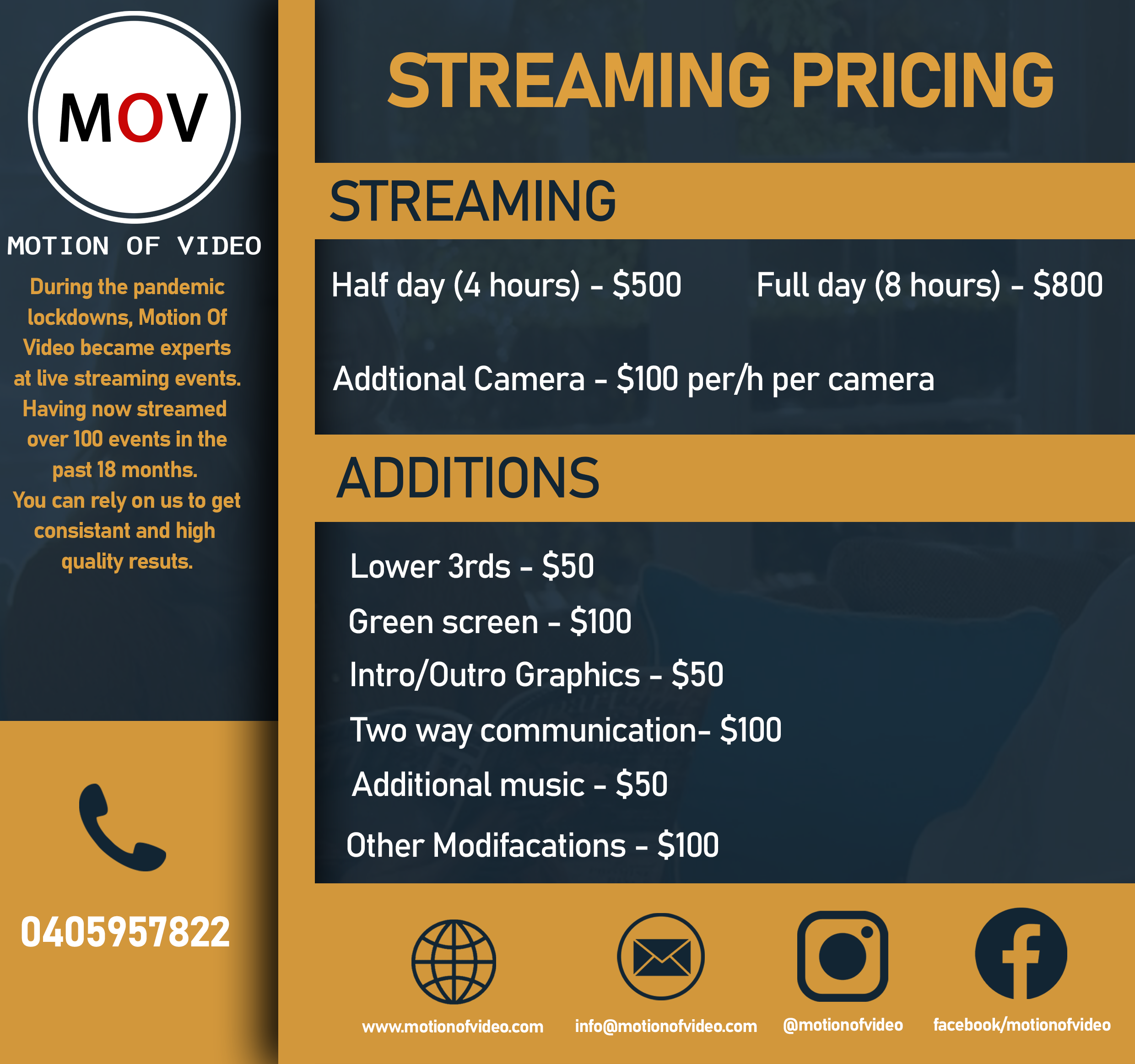 Weddings — MOTION OF VIDEO 0466412001 info@motionofvideo